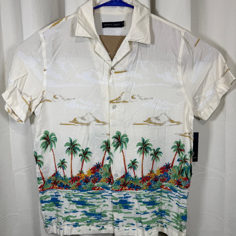 Trinity Coast Men's Short Sleeve Shirt Hawaiian Style Sz Large